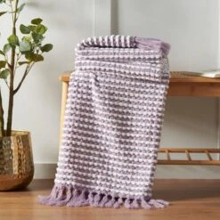 Catherine Lansfield Stab Stitch Throw 125cm X 150cm -Home Furnishing Store 30976441