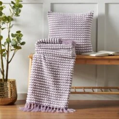 Catherine Lansfield Stab Stitch Throw 125cm X 150cm -Home Furnishing Store 30976441 alt01