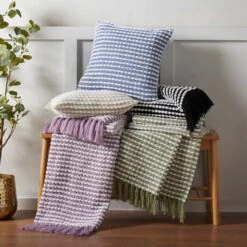 Catherine Lansfield Stab Stitch Throw 125cm X 150cm -Home Furnishing Store 30976441 alt04