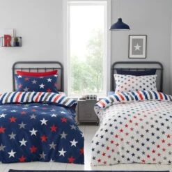 Catherine Lansfield Set Of 2 Stripes And Stars Duvet Cover & Pillowcase Sets 20 Catherine Lansfield Set Of 2 Stripes And Stars Duvet Cover & Pillowcase Sets -Home Furnishing Store 30977403