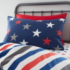 Catherine Lansfield Set Of 2 Stripes And Stars Duvet Cover & Pillowcase Sets 21 Catherine Lansfield Set Of 2 Stripes And Stars Duvet Cover & Pillowcase Sets -Home Furnishing Store 30977403 alt01