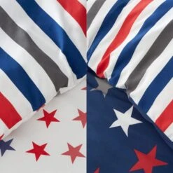 Catherine Lansfield Set Of 2 Stripes And Stars Duvet Cover & Pillowcase Sets 23 Catherine Lansfield Set Of 2 Stripes And Stars Duvet Cover & Pillowcase Sets -Home Furnishing Store 30977403 alt04