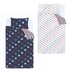 Catherine Lansfield Set Of 2 Stripes And Stars Duvet Cover & Pillowcase Sets 18 Catherine Lansfield Set Of 2 Stripes And Stars Duvet Cover & Pillowcase Sets -Home Furnishing Store 30977454 alt05