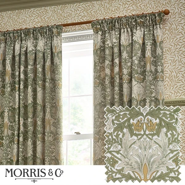 Morris & Co. Snakeshead Jacquard Pencil Pleat Curtains 12 Morris & Co. Snakeshead Jacquard Pencil Pleat Curtains - Image 10