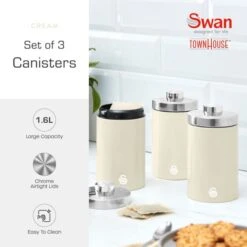 Set Of 3 Swan Townhouse Kitchen Canisters -Home Furnishing Store 30987590 alt01
