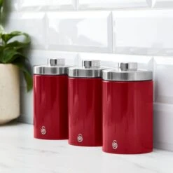 Set Of 3 Swan Townhouse Kitchen Canisters -Home Furnishing Store 30987615