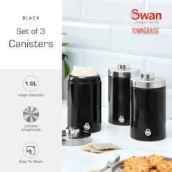 Set Of 3 Swan Townhouse Kitchen Canisters -Home Furnishing Store 30987631 alt01