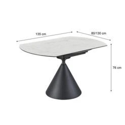 Indus Valley Camden 4-6 Seater Extendable Conical Dining Table With 4 Simba Chairs -Home Furnishing Store 30988215 alt08