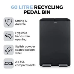 Tower 60L Recycling Pedal Bin -Home Furnishing Store 30990022 alt01
