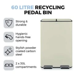 Tower 60L Recycling Pedal Bin -Home Furnishing Store 30990033 alt01