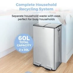 Tower 60L Recycling Pedal Bin -Home Furnishing Store 30990041 alt02