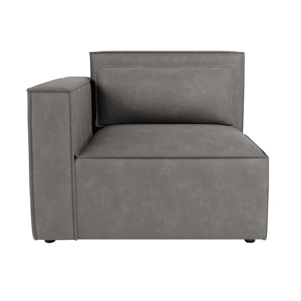 Modular Arne Grey Faux Leather 2 Seater Sofa 4 Modular Arne Grey Faux Leather 2 Seater Sofa - Image 2