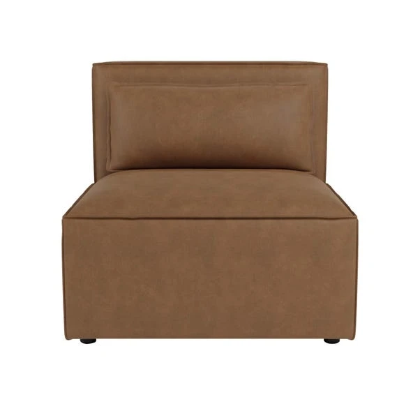 Modular Arne Tan Faux Leather Reversible Chaise Sofa 5 Modular Arne Tan Faux Leather Reversible Chaise Sofa - Image 3
