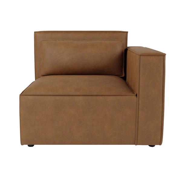 Modular Arne Tan Faux Leather Reversible Chaise Sofa 6 Modular Arne Tan Faux Leather Reversible Chaise Sofa - Image 4