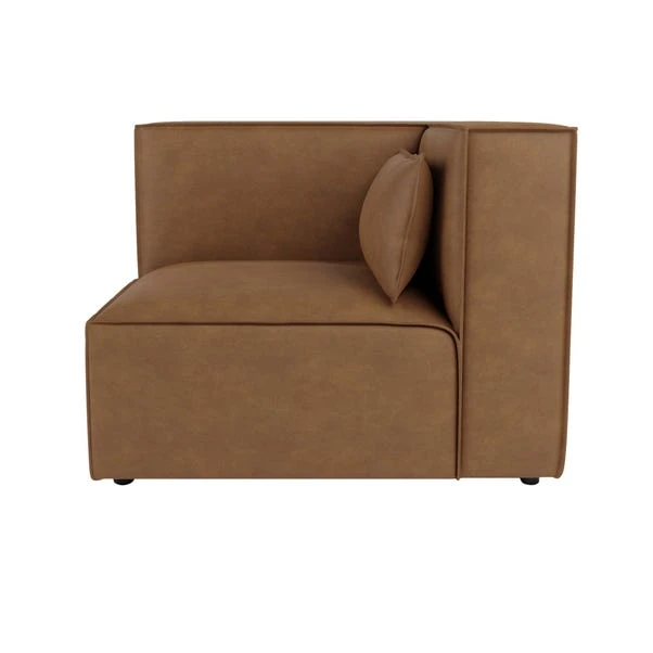Modular Arne Tan Faux Leather Corner Sofa With Footstool 6 Modular Arne Tan Faux Leather Corner Sofa With Footstool - Image 4
