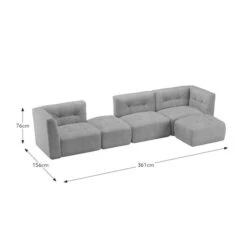 Modular Squish Clay Tonal Chenille Large Corner Sofa -Home Furnishing Store 60227156 alt09