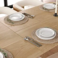 Karla 4-6 Seater Rectangular Extendable Dining Table With Oskar Natural Stained Ivory Boucle Dining Chairs 14 Karla 4-6 Seater Rectangular Extendable Dining Table With Oskar Natural Stained Ivory Boucle Dining Chairs -Home Furnishing Store 60241429 alt05