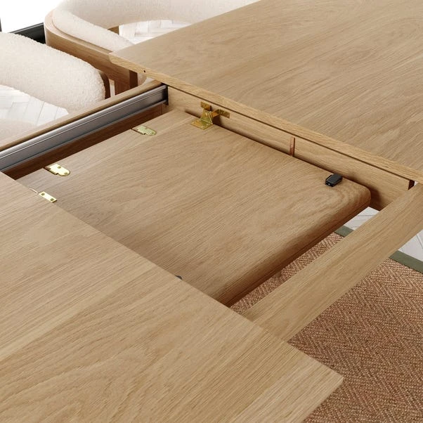 Karla 4-6 Seater Rectangular Extendable Dining Table With Oskar Natural Stained Ivory Boucle Dining Chairs 9 Karla 4-6 Seater Rectangular Extendable Dining Table With Oskar Natural Stained Ivory Boucle Dining Chairs - Image 7